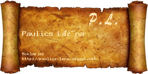 Paulics Léna névjegykártya